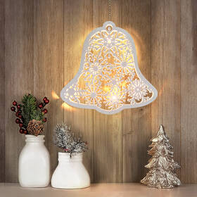 LED dekorácie Solight drevený vianočný zvonček, 9x LED, biela, 30cm, časovač, 2x AA 

 obrázok produktu 2 z 4