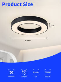 LED stropné svietidlo IMMAX NEO PASTEL SLIM SMART 60 x 7cm 53W Zigbee 3.0, TUYA čierne

 obrázok produktu 3 z 10
