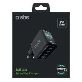 Nabíjačka do siete SBS Smart GaN 3x USB-C/USB-A, PD, 140 W čierna

 obrázok produktu 8 z 8
