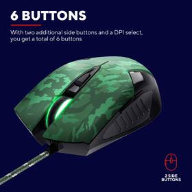 Myš Trust GXT 781 Rixa Camo Gaming & Mouse Pad čierna/zelená

 obrázok produktu 9 z 13