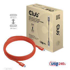 Kábel Club3D USB-C 240W, 4m červený

 obrázok produktu 2 z 4