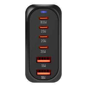 Nabíjačka do siete Obal:Me Terminal GaN 4xUSB-C/2xUSB-A, 100W čierna

 obrázok produktu 1 z 6