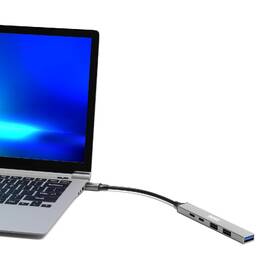 USB Hub PORT CONNECT USB-C, 4× USB + 1× USB-C 100W PD strieborný

 obrázok produktu 6 z 7