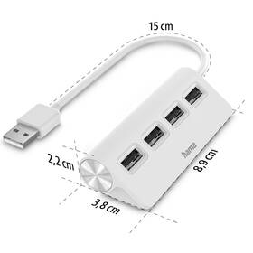 USB Hub Hama 4x USB 2.0 biely

 obrázok produktu 3 z 5