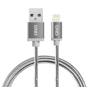 Kábel GND USB / lightning MFI, 2m, opletený Titanium

 obrázok produktu 2 z 2