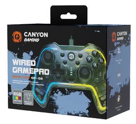 Gamepad Canyon GP-2 RGB 4v1 (Nintendo Switch, Android TV, PC, PS3) priehľadný

 obrázok produktu 4 z 4