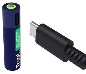 Batéria nabíjacia Trust AAA, USB-C, 2ks 

 obrázok produktu 3 z 7