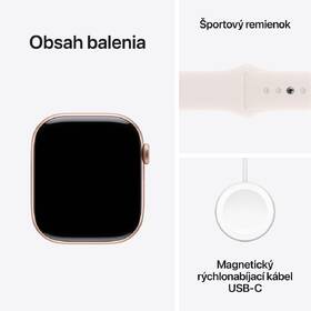 Inteligentné hodinky Apple GPS 42mm ružovo zlatý hliník - svetlo rumenný športový remienok - S/M 

 obrázok produktu 8 z 8
