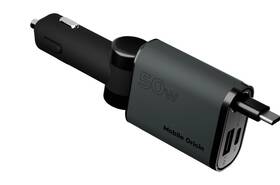 Adaptér do auta Mobile Origin 3in1 50W CA27 - USB-C, USB-A + USB-C kábel čierny/sivý

 obrázok produktu 3 z 13
