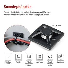 Páska EMOS SAMOLEPICÍ PATKA 30×30MM 3M TAPE, 25KS čierna

 obrázok produktu 1 z 11
