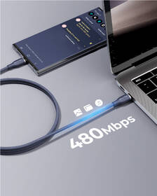 Kábel Voltme Powerlink Rugg Series USB-C/USB-C, CTC 5A/100W 1,8m modrý

 obrázok produktu 3 z 4