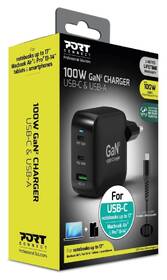 Nabíjačka do siete PORT CONNECT GaN2 100W, 2x USB-C PD a USB-A QC čierny

 obrázok produktu 6 z 8