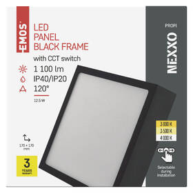 LED stropné svietidlo EMOS Nexxo, štvorec, 12,5 W, CCT čierne

 obrázok produktu 2 z 2