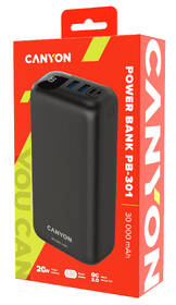 Powerbank Canyon PB-301B, 30 000 mAh čierny

 obrázok produktu 3 z 3