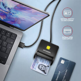 Čítačka eObčianok Axagon USB-A FlatReader, 1,3m čierna

 obrázok produktu 1 z 3