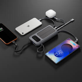 Powerbank Spello by Epico ForcePack 5in1 10000mAh solární, s integrovanými káblami SP15 sivá

 obrázok produktu 4 z 5