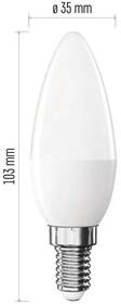 LED žiarovka EMOS Classic Candle, 6,5 W, 806lm, E14, teplá biela 

 obrázok produktu 13 z 13