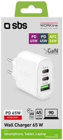 Nabíjačka do siete SBS Wall Charger 2x USB-C/1x USB-A 65W biela

 obrázok produktu 1 z 4