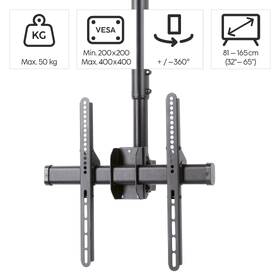 Držiak na TV Hama stropný, otočný, pre uhlopriečky 32" až 65", nosnosť 50 kg čierny

 obrázok produktu 3 z 14
