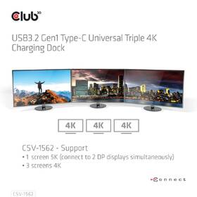 Dokovacia stanica Club3D USB-C (5xUSB/USB-C/3xHDMI/2xDP/Ethernet/Audio), Triple 4K napájací adaptér 

 obrázok produktu 7 z 10
