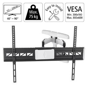 Držiak na TV Hama XL, pohyblivý, pre uhlopriečky 46"-90", nosnosť 75 kg čierny/biely

 obrázok produktu 10 z 17