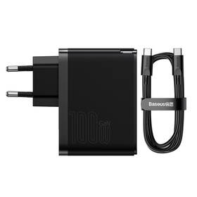 Nabíjačka do siete Baseus GaN5 Pro, USB-C + USB-A 100W čierna

 obrázok produktu 5 z 10