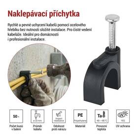 Káblový klip EMOS 10MM, 50KS čierny

 obrázok produktu 1 z 8