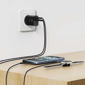 Nabíjačka do siete Swissten EDGE GaN 1x USB-C PD 20W/1x USB-A 18W QC čierna

 obrázok produktu 7 z 9