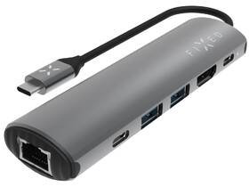 USB Hub FIXED USB-C FIXED HUB Pro, pre notebooky a tablety sivý

 obrázok produktu 1 z 11