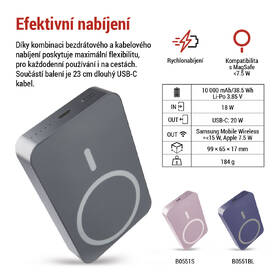Powerbank EMOS WI 1046, 10 000 mAh, 20 W+Wireless sivý

 obrázok produktu 15 z 19