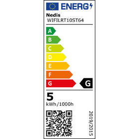 Inteligentná žiarovka Nedis SmartLife ST64, Wi-Fi, E27, 360 lm, 4.9 W, Teplá - studená biela 

 obrázok produktu 1 z 5