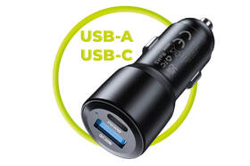 Adaptér do auta Mobile Origin 1x USB-A/1x USB-C 60W čierny

 obrázok produktu 4 z 11