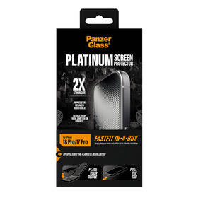 Tvrdené sklo PanzerGlass Platinum na Apple iPhone 18 Pro/17 Pro s bezprašným instalačním boxem čierne

 obrázok produktu 5 z 6
