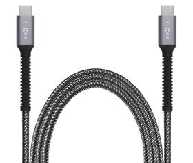 Kábel FIXED Armor USB-C/USB-C, PD, 240 W, 1,2 m sivý

 obrázok produktu 4 z 9