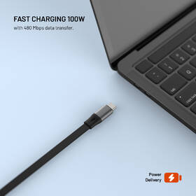 Kábel FIXED navíjací USB-C/USB-C, 1 m, PD 100W, 480Mbps sivý

 obrázok produktu 4 z 7