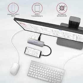 USB Hub Axagon USB 3.2 Gen 1 húb, 2x USB-A, HDMI, SD/microSD slot, PD 100W, kábel USB-C 20cm sivý

 obrázok produktu 5 z 7