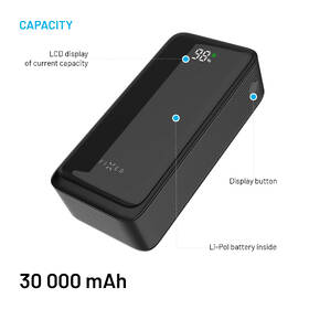 Powerbank FIXED Zen2 30 s LCD displejom, PD 20W, 30000 mAh čierny

 obrázok produktu 3 z 9