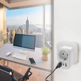 Cestovný adaptér Solight USA USB A+C na použitie v Spojených štátoch, typ B biely

 obrázok produktu 5 z 5
