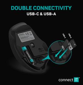 Myš Connect IT Dual SmartSwitch USB/USB-C modrá

 obrázok produktu 5 z 7