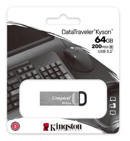 USB flashdisk Kingston DataTraveler Kyson 64 GB strieborný

 obrázok produktu 3 z 3