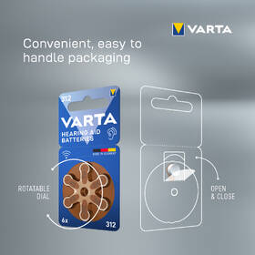 Batéria do načúvacích prístrojov Varta Hearing Aid Battery 312, blistr 6ks 

 obrázok produktu 2 z 5