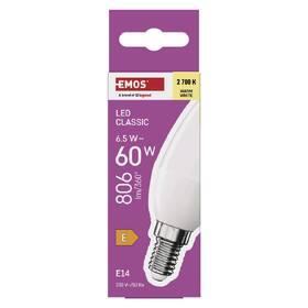 LED žiarovka EMOS Classic Candle, 6,5 W, 806lm, E14, teplá biela 

 obrázok produktu 3 z 13