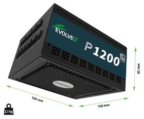 Zdroj Evolveo P1200 80+ Platinum, 1200W, ATX 3.1 čierny

 obrázok produktu 8 z 12