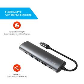 USB Hub FIXED USB-C FIXED HUB Pro, pre notebooky a tablety sivý

 obrázok produktu 6 z 11