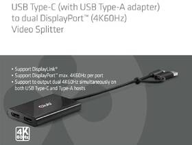 USB Hub Club3D USB-C, USB-A / 2x DisplayPort čierny

 obrázok produktu 4 z 6