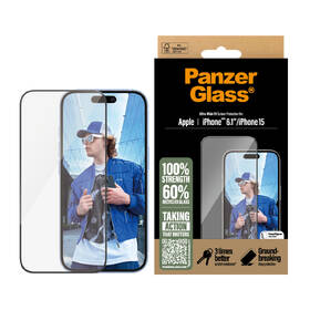 Tvrdené sklo PanzerGlass na Apple Iphone 16/15 s inštalačným rámčekom 

 obrázok produktu 1 z 3