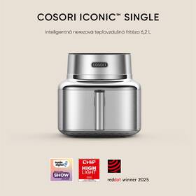 Fritéza teplovzdušná COSORI Iconic Single, 6,2 l nerez

 obrázok produktu 7 z 9