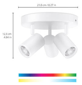 Bodové svietidlo WiZ IMAGEO Spots 3x5W RD, RGB biele

 obrázok produktu 2 z 8