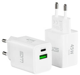 Nabíjačka do siete WG GaN 1xUSB-C/1xUSB-A, 45W+18W biela

 obrázok produktu 1 z 2