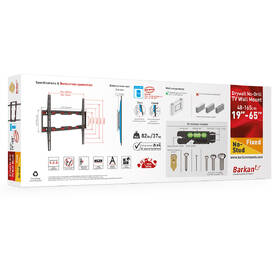 Držiak na TV Barkan ND300.B, pevný, pre uhlopriečky 32" až 65", nosnosť 37 kg čierny

 obrázok produktu 3 z 5